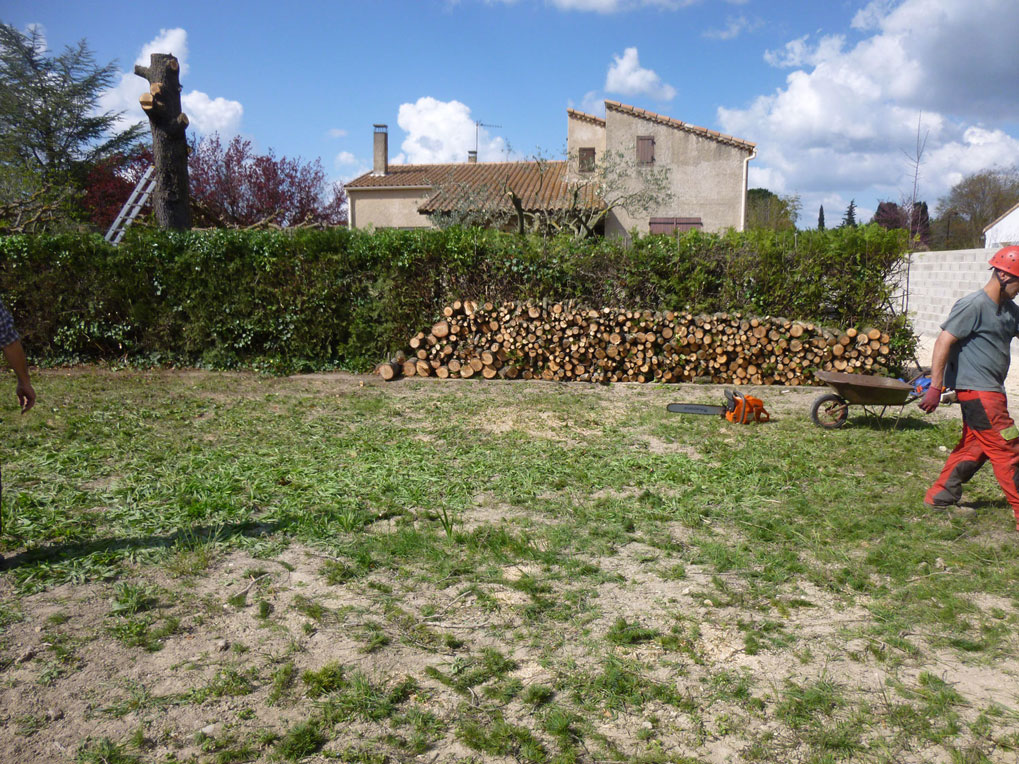 Vue du jardin après démontage 